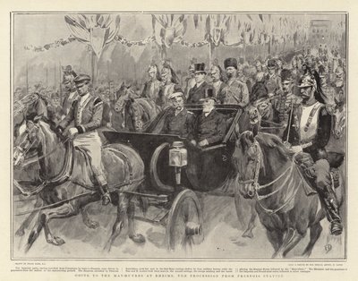 Yendo a las maniobras en Reims, la procesión desde la estación de Fresnois de Frank Dadd